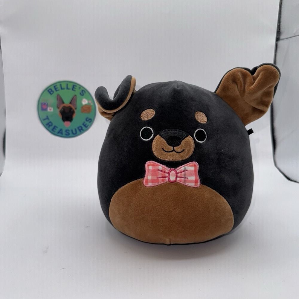 Squishmallow Mateo the Dog Black Brown Rottweiler Plush Stuffed Animal 8" Stuffy